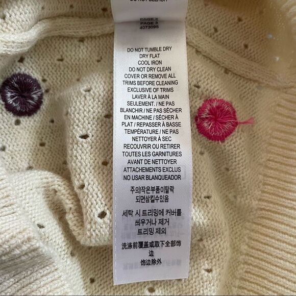 Burberry Embroidered Cotton Cashmere Blend Sweater Cardigan Size 10 Girls - Picture 8 of 9